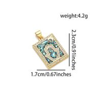 1 Piece Basic Devil's Eye Palm Rectangle Copper Plating Inlay Pendant Jewelry Accessories sku image 7