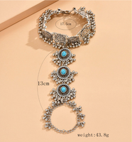 Vintage Style Ethnic Style Flower Alloy Inlay Glass Women's Bracelets main image 2