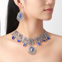 Vintage Style Ethnic Style Water Droplets Alloy Inlay Glass Women's Jewelry Set sku image 1