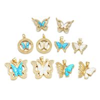 1 Piece Simple Style Butterfly Copper Plating Inlay Pendant Jewelry Accessories main image 5