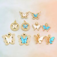 1 Piece Simple Style Butterfly Copper Plating Inlay Pendant Jewelry Accessories main image 6