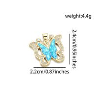 1 Piece Simple Style Butterfly Copper Plating Inlay Pendant Jewelry Accessories sku image 9