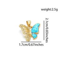 1 Piece Simple Style Butterfly Copper Plating Inlay Pendant Jewelry Accessories sku image 5