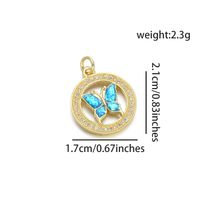 1 Piece Simple Style Butterfly Copper Plating Inlay Pendant Jewelry Accessories sku image 1