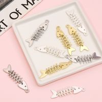 1 Piece Ig Style Simple Style Fish Bone Alloy Plating Jewelry Accessories main image 1
