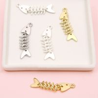 1 Piece Ig Style Simple Style Fish Bone Alloy Plating Jewelry Accessories main image 5