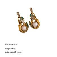 1 Pair Classical Vintage Style Mermaid Plating Inlay Copper Artificial Pearls 18k Gold Plated Drop Earrings main image 2