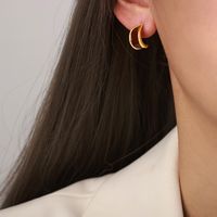 1 Pair Elegant Retro Moon Enamel Plating Copper 18k Gold Plated Ear Studs sku image 2