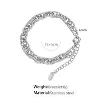 Elegant Formal Simple Style Round Titanium Steel Plating 18k Gold Plated Bracelets Necklace main image 3