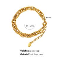 Elegant Formal Simple Style Round Titanium Steel Plating 18k Gold Plated Bracelets Necklace sku image 2