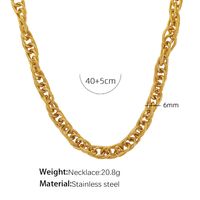 Elegant Formal Simple Style Round Titanium Steel Plating 18k Gold Plated Bracelets Necklace sku image 4