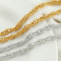 Elegant Formal Simple Style Round Titanium Steel Plating 18k Gold Plated Bracelets Necklace main image 1