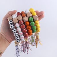 Simple Style Round Silica Gel Beaded Women's Keychain main image 4