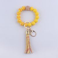Simple Style Round Silica Gel Beaded Women's Keychain sku image 5