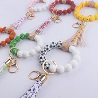 Simple Style Round Silica Gel Beaded Women's Keychain main image 3