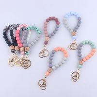 Simple Style Round Alloy Silica Gel Women's Keychain main image 1