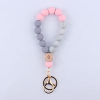 Simple Style Round Alloy Silica Gel Women's Keychain sku image 1