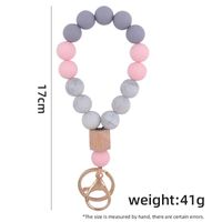 Simple Style Round Alloy Silica Gel Beaded Women's Keychain main image 2