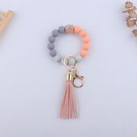 Simple Style Sports Color Block Alloy Silica Gel Beaded Women's Keychain sku image 2