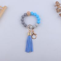 Simple Style Sports Color Block Alloy Silica Gel Beaded Women's Keychain sku image 6