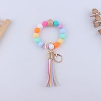 Simple Style Sports Color Block Alloy Silica Gel Beaded Women's Keychain sku image 7