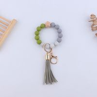 Simple Style Sports Color Block Alloy Silica Gel Beaded Women's Keychain sku image 11