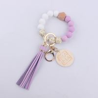 Simple Style Letter Silica Gel Beaded Mother's Day Women's Keychain sku image 5