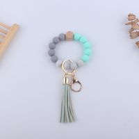 Simple Style Sports Color Block Alloy Silica Gel Beaded Women's Keychain sku image 4