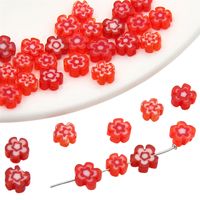 10 Pieces Glass Flower Beads sku image 1