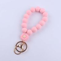 Simple Style Artistic Round Silica Gel Beaded Women's Keychain sku image 2