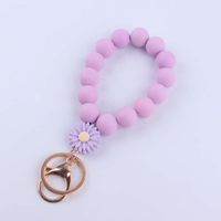 Simple Style Artistic Round Silica Gel Beaded Women's Keychain sku image 4