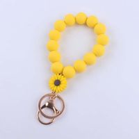Simple Style Artistic Round Silica Gel Beaded Women's Keychain sku image 5