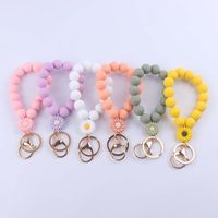 Simple Style Artistic Round Silica Gel Beaded Women's Keychain main image 1