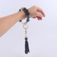 Artistic Color Block Alloy Silica Gel Beaded Women's Keychain main image 4
