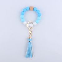 Artistic Color Block Alloy Silica Gel Beaded Women's Keychain sku image 5