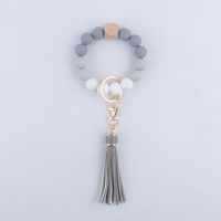 Artistic Color Block Alloy Silica Gel Beaded Women's Keychain sku image 10