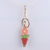 Artistic Flower Alloy Silica Gel Women's Keychain main image 4