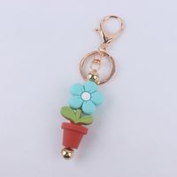 Artistic Flower Alloy Silica Gel Women's Keychain sku image 15