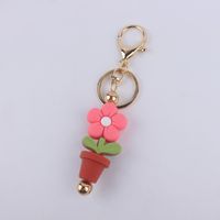 Artistic Flower Alloy Silica Gel Women's Keychain sku image 11