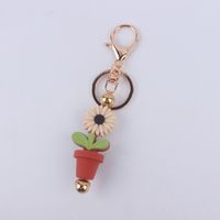 Artistic Flower Alloy Silica Gel Women's Keychain sku image 2