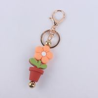 Artistic Flower Alloy Silica Gel Women's Keychain sku image 10