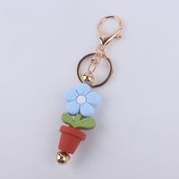 Artistic Flower Alloy Silica Gel Women's Keychain sku image 14