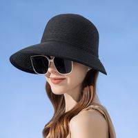 Women's Elegant Basic Solid Color Big Eaves Straw Hat sku image 3