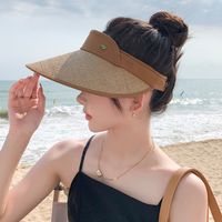 Women's Basic Solid Color Big Eaves Sun Hat main image 3