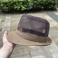 Men's Simple Style Solid Color Crimping Fedora Hat sku image 6