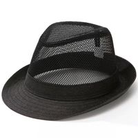 Men's Basic Simple Style Solid Color Crimping Fedora Hat sku image 1