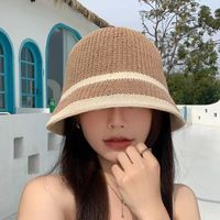 Women's Simple Style Stripe Curved Eaves Bucket Hat main image 2