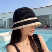 Women's Simple Style Stripe Curved Eaves Bucket Hat main image 4