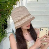Women's Simple Style Stripe Curved Eaves Bucket Hat main image 1