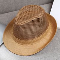 Men's Simple Style Solid Color Crimping Fedora Hat sku image 1